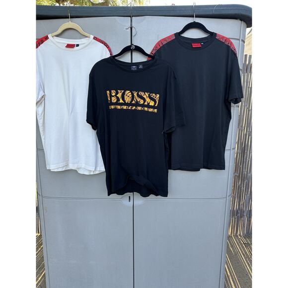 LOT OF 3 HUGO BOSS GRAPHIC T-SHIRTS STRIPED LOGO SZ L - Picture 2 of 16